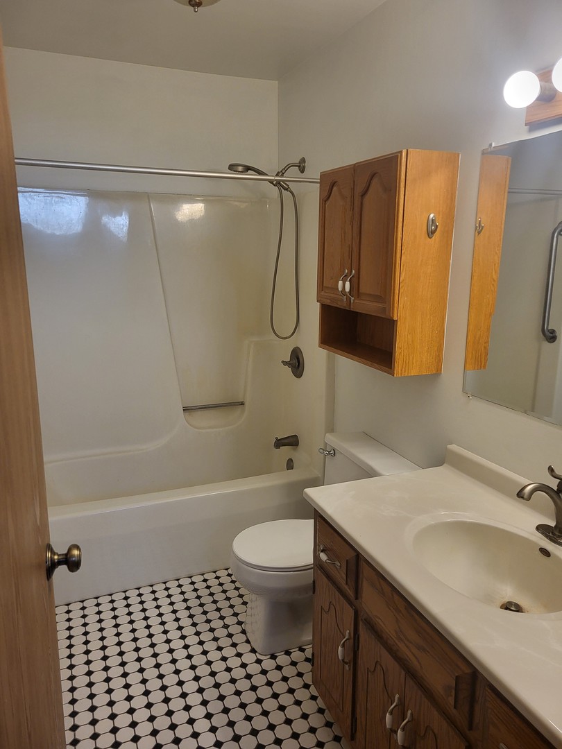 434 East Exchange Street, Unit 2 Sycamore, IL 60178 - Photo 11 of 15 a bathroom with a granite countertop sink toilet and shower