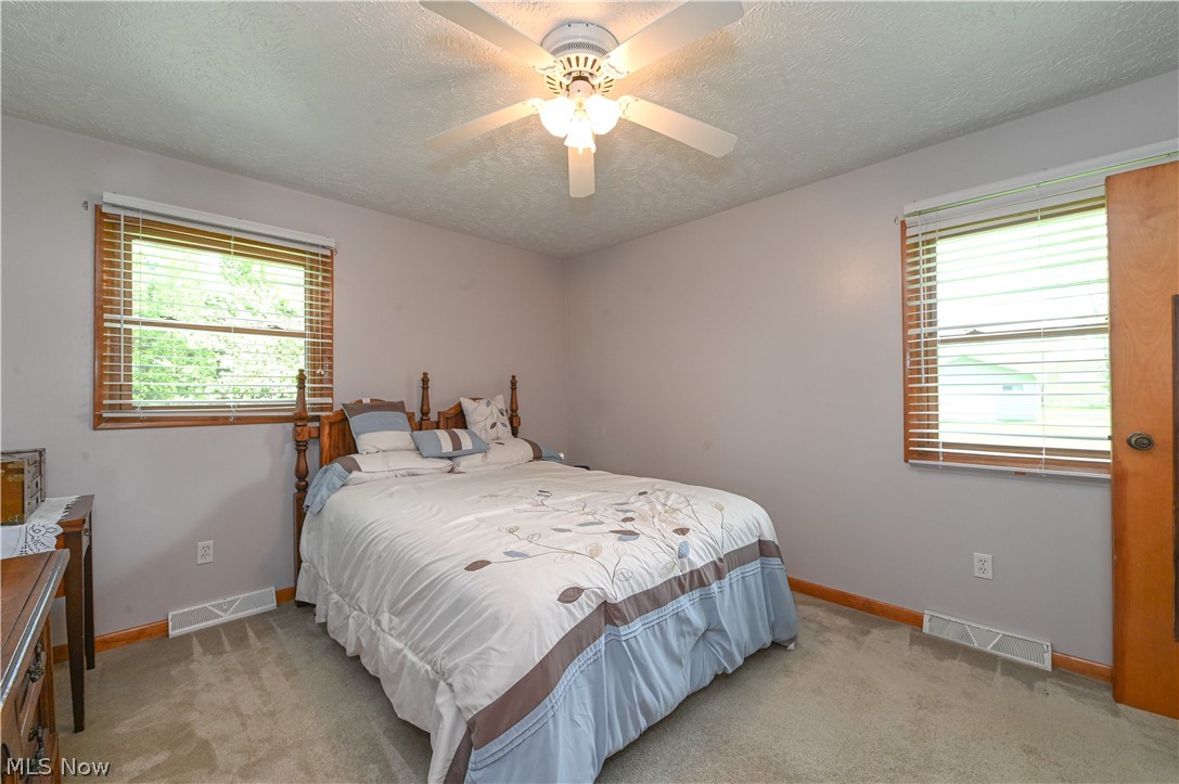 13425 Chardon-Windsor Road Chardon, OH 44024 - Photo 27 of 50 Bedroom with light colored carpet, multiple windows, and ceiling fan
