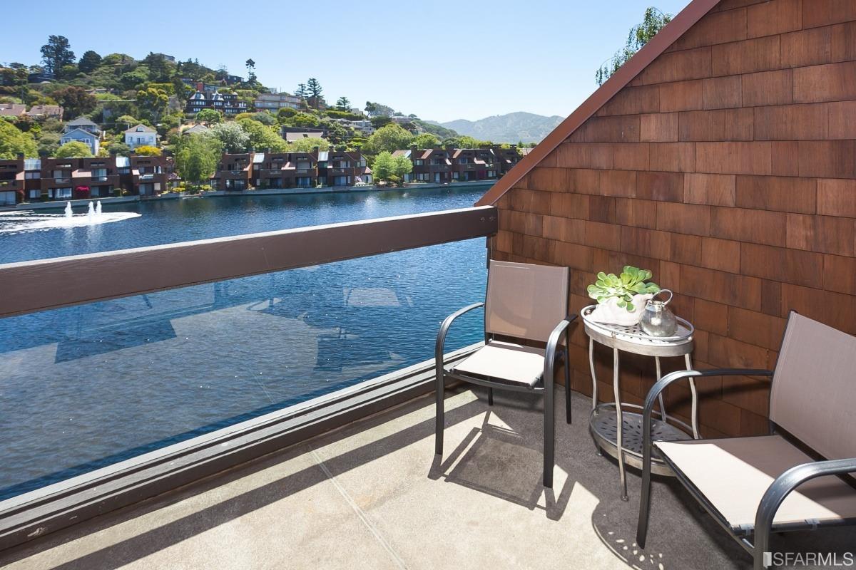 15 Lagoon Road Tiburon, CA 94920 - Photo 21 of 39 Deck off of master suite with views of the lagoon and Angel Island.