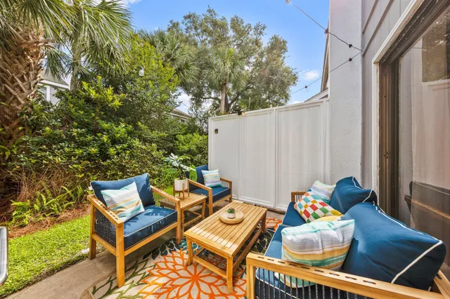 a view of a outdoor seating area