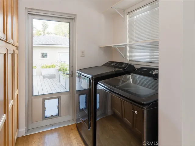 a utility room with a window