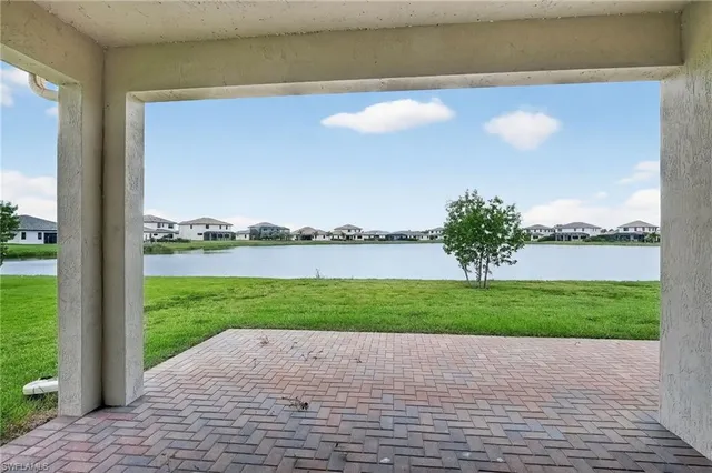 a view of a yard and a porch