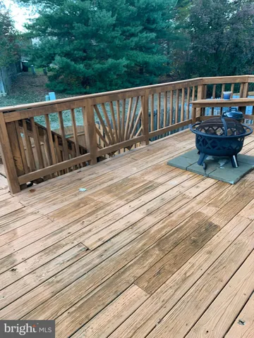 a view of wooden deck
