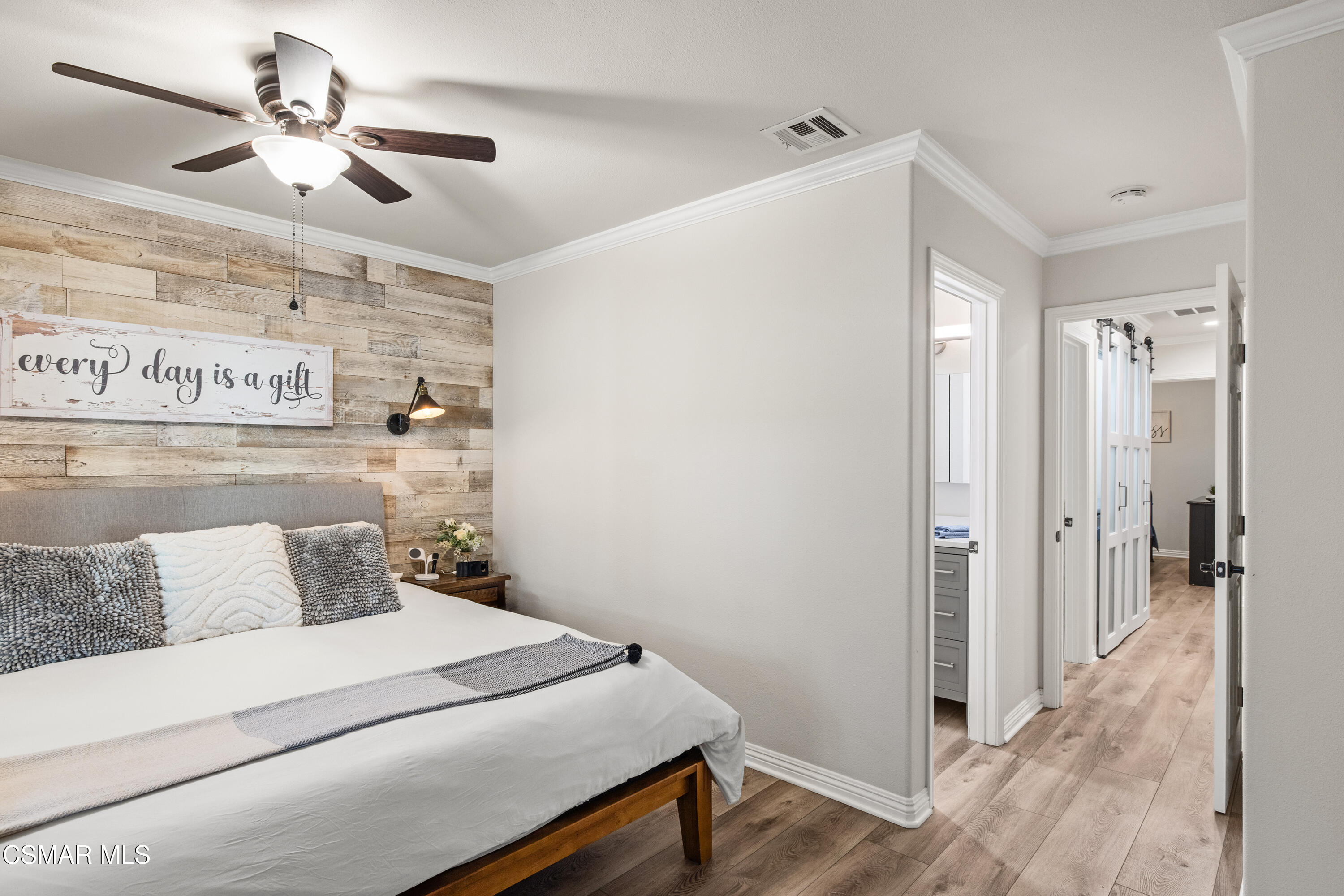 5200 Prairieview Street Camarillo, CA 93012 - Photo 10 of 24 a bedroom with a bed and a ceiling fan