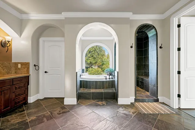 a view of swimming pool from balcony