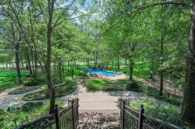 a view of a backyard