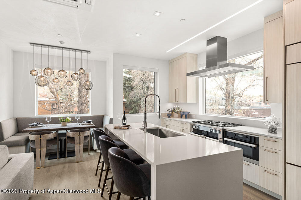 802 East Cooper Avenue, Unit 3 Aspen, CO 81611 - Photo 7 of 28 a kitchen with stainless steel appliances a stove a sink and a refrigerator