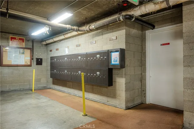a view of a hallway with a glass door