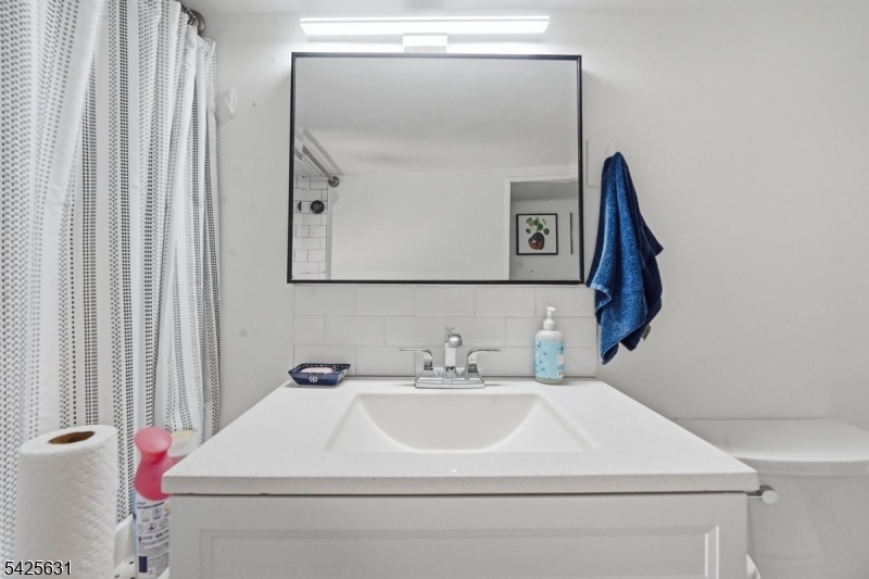60 Westervelt Place Lodi, NJ 07644 - Photo 14 of 48 a bathroom with a sink vanity and mirror