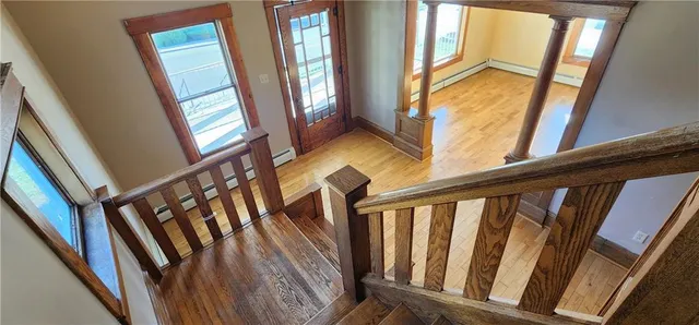 a view of an entryway with staircase