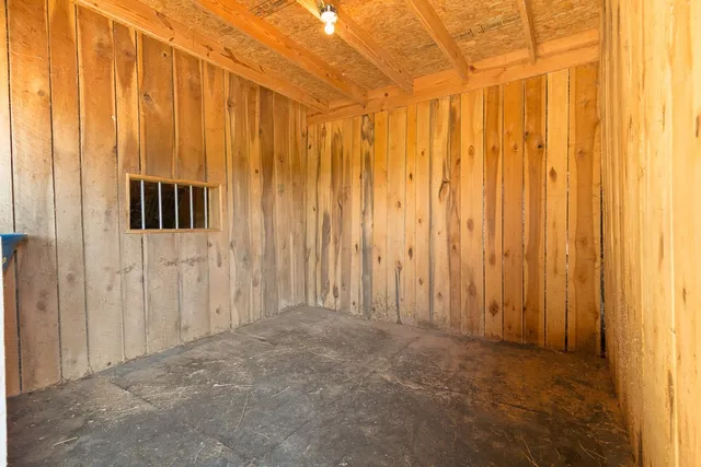 a view of a room with a door