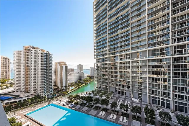 a view of a city with tall buildings