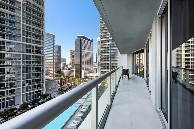 a view of balcony with city view