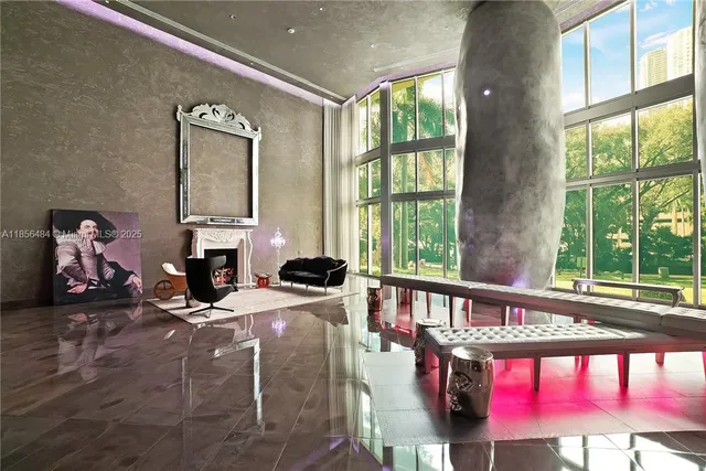 a view of a living room and a window