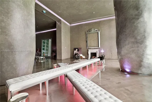 view of living room with granite countertop furniture and rug