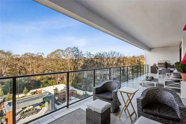 a view of balcony and workspace