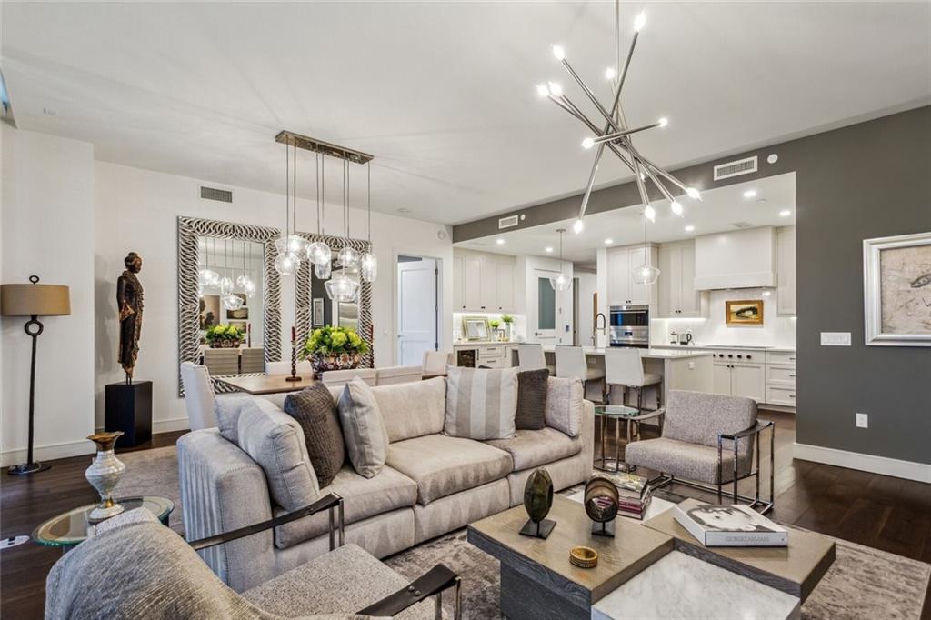 2520 Peachtree Road, Unit 602 Atlanta, GA 30305 - Photo 3 of 45 a living room with furniture and a large window