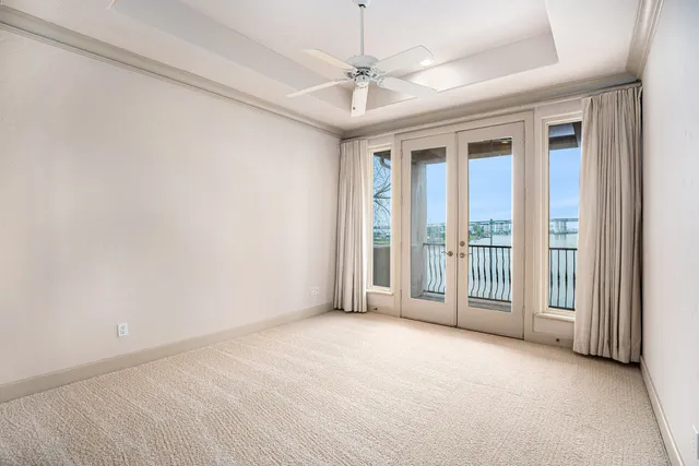 a large white cabinet with white walls