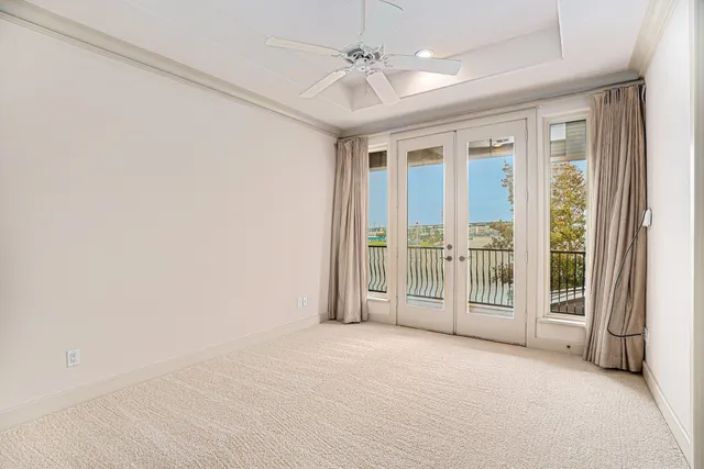 a view of a room with a balcony