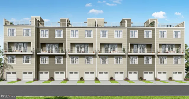 a front view of a multi story building