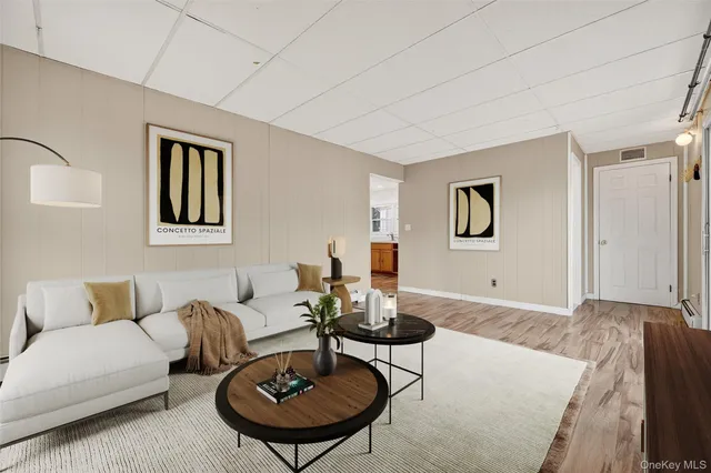 a living room with furniture