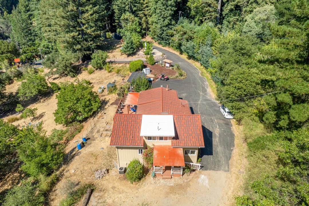14136 Long Ridge Road Los Gatos, CA 95033 - Photo 35 of 75 an aerial view of a house with a yard and lake view
