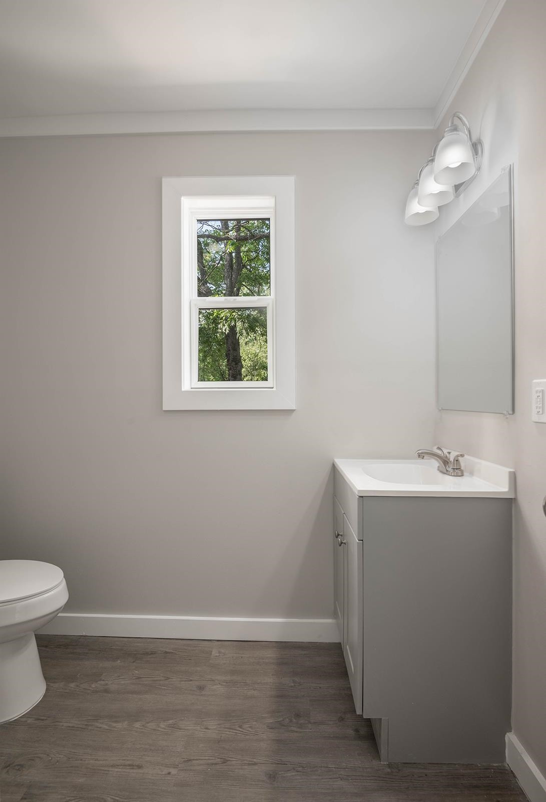 314 Depot Street Roxboro, NC 27573 - Photo 31 of 35 a bathroom with a toilet sink and mirror