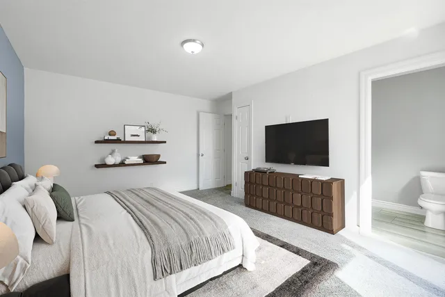 a view of a swimming pool with a garden