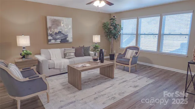 a living room with furniture