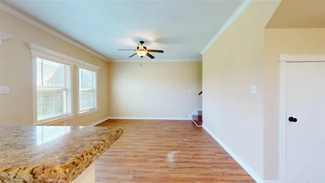 a view of an empty walk in closet