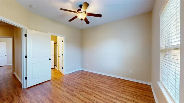 a view of an empty walk in closet