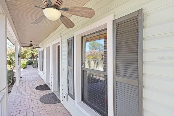 a view of a park with a slide