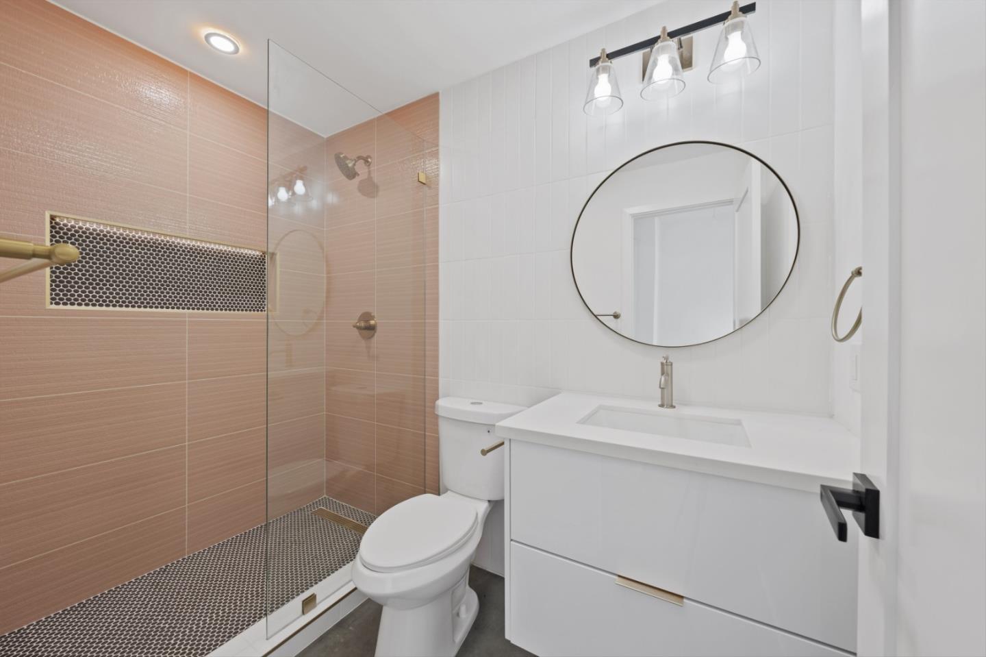 2600 North Chuperosa Road Palm Springs, CA 92262 - Photo 24 of 33 a bathroom with a toilet sink a shower and a mirror