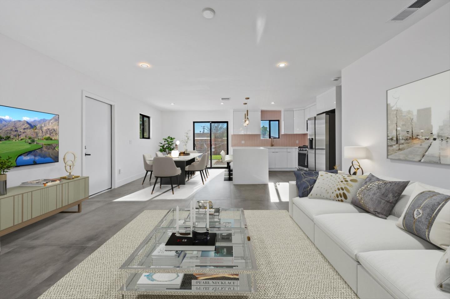 2600 North Chuperosa Road Palm Springs, CA 92262 - Photo 29 of 33 a living room with furniture and a flat screen tv