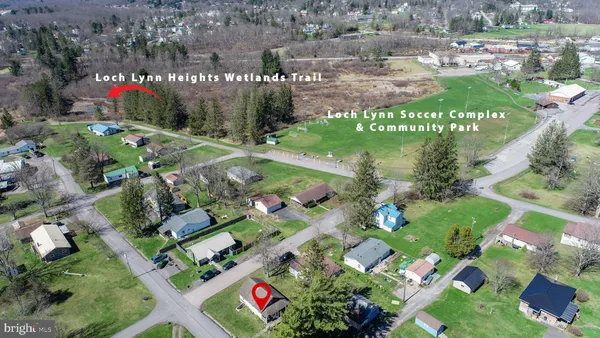an aerial view of a house having outdoor space