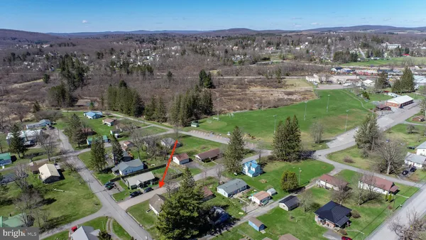 an aerial view of a house