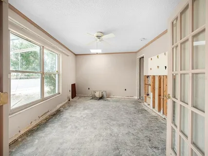 a view of a livingroom with a staircase