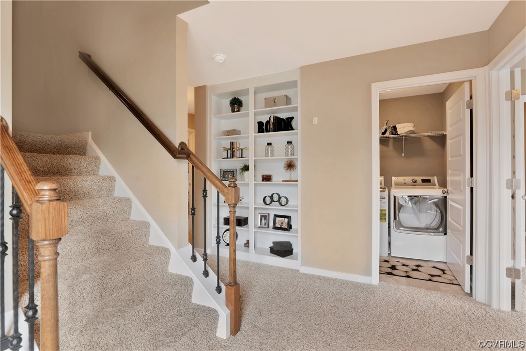 12918 Deep Wl Road Midlothian, VA 23112 - Photo 16 of 50 a view of a hallway with wooden floor and staircase