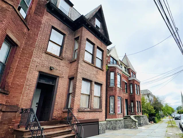 a front view of a building