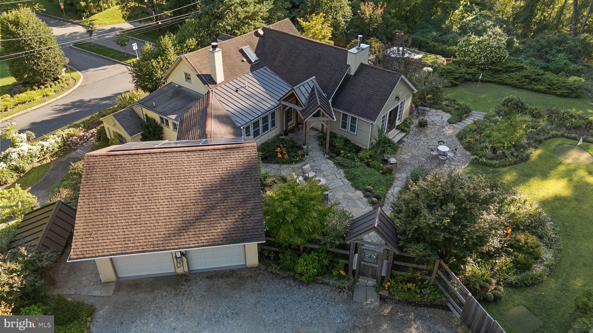126 Ridge Road Chadds Ford, PA 19317 - Photo 50 of 64 an aerial view of a house with pool and outdoor seating