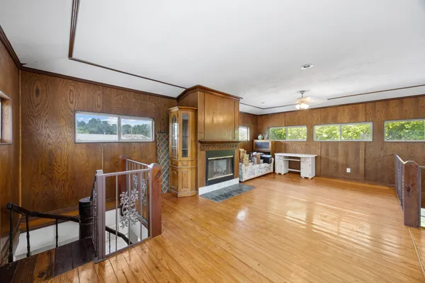 a view of a kitchen with furniture and a kitchen