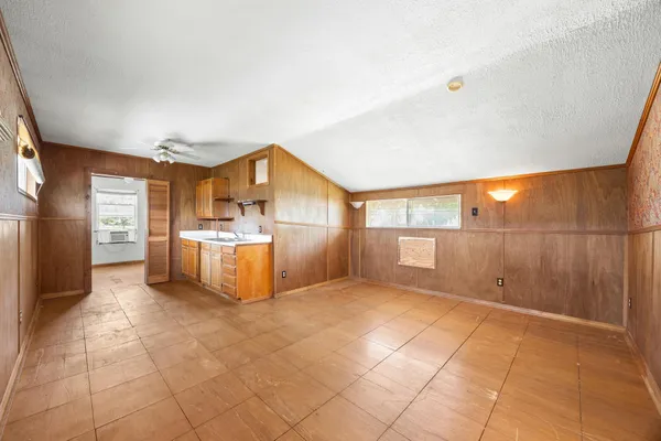 a view of a kitchen with a sink