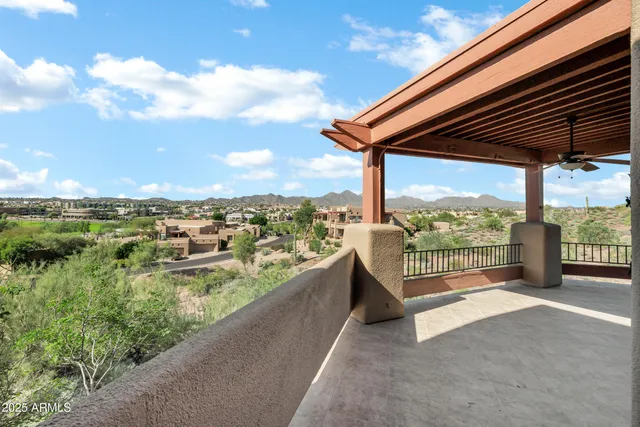 a view of a city from a balcony