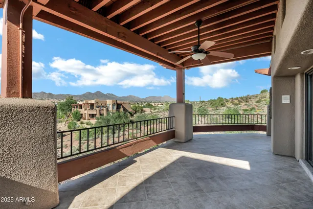 a view of a city from a balcony