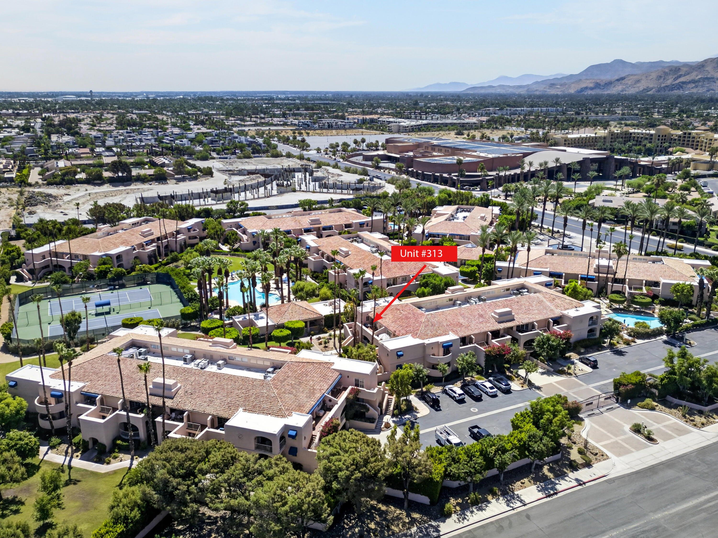 500 East Amado Road, Unit 313 Palm Springs, CA 92262 - Photo 31 of 32 an aerial view of residential houses with outdoor space