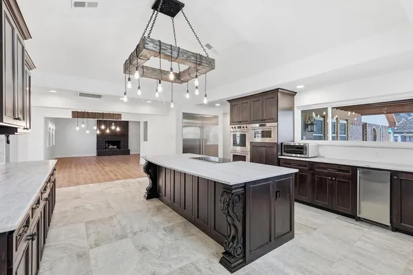 a view of a swimming pool with a garden