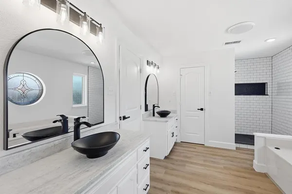 a view of living room with mirror