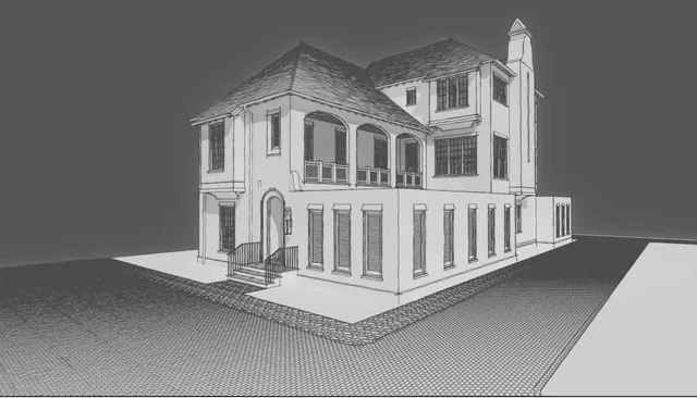 a view of a white house with wooden floor