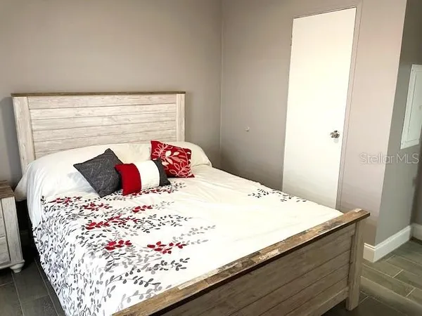 a bathroom with a sink and mirror