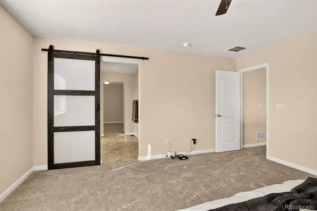 an empty room with closet